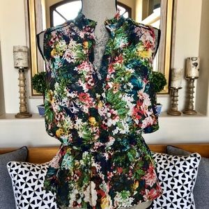 Bellatrix Floral Peplum Top, Size S